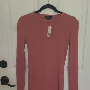 Pink Long Sleeve Ribbed Top
